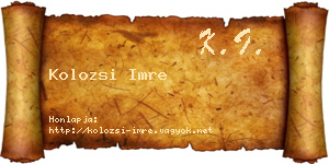 Kolozsi Imre névjegykártya