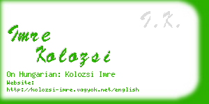 imre kolozsi business card